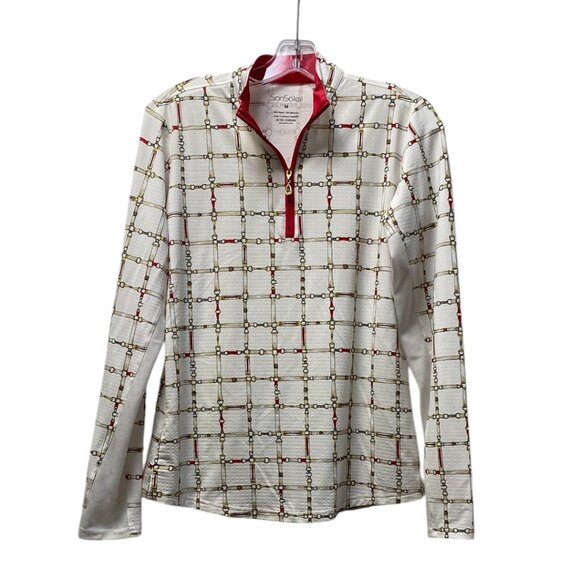 San Soleil Solcool SPF 50 + Cooling Long Sleeve 1/4 Zip Pullover, Medium - Picture 1 of 12